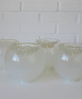 Set of 4 Vintage Italian Art Glass Lamp Shades | Murano Style Hand Blown Glass Globes | MCM Lighting Replacement Shades | 17 cm