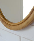 Vintage Round Bamboo Wall Mirror | Mid-Century Boho Rattan Mirror | Japandi Home Decor