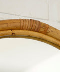 Vintage Round Bamboo Wall Mirror | Mid-Century Boho Rattan Mirror | Japandi Home Decor