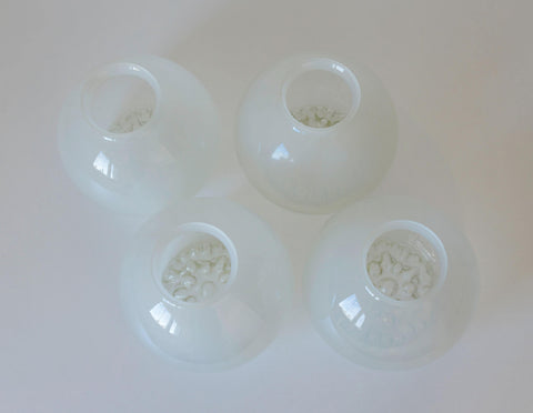 Set of 4 Vintage Italian Art Glass Lamp Shades | Murano Style Hand Blown Glass Globes | MCM Lighting Replacement Shades | 17 cm