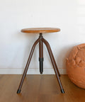 Vintage Industrial School Stool / Adjustable Swivel Metal Stool / Made in Yugoslavia 1970's