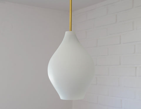 Vintage Milk Glass Pendant Lamp: Mid-Century Modern Scandinavian Lighting