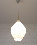 Vintage Milk Glass Pendant Lamp: Mid-Century Modern Scandinavian Lighting