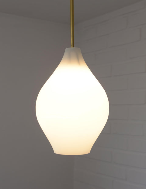 Vintage Milk Glass Pendant Lamp: Mid-Century Modern Scandinavian Lighting
