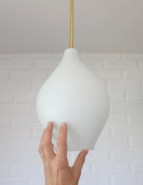 Vintage Milk Glass Pendant Lamp: Mid-Century Modern Scandinavian Lighting