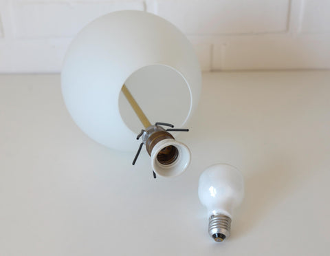 Vintage Milk Glass Pendant Lamp: Mid-Century Modern Scandinavian Lighting