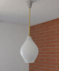 Vintage Milk Glass Pendant Lamp: Mid-Century Modern Scandinavian Lighting