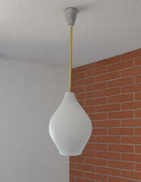 Vintage Milk Glass Pendant Lamp: Mid-Century Modern Scandinavian Lighting