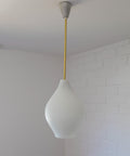 Vintage Milk Glass Pendant Lamp: Mid-Century Modern Scandinavian Lighting