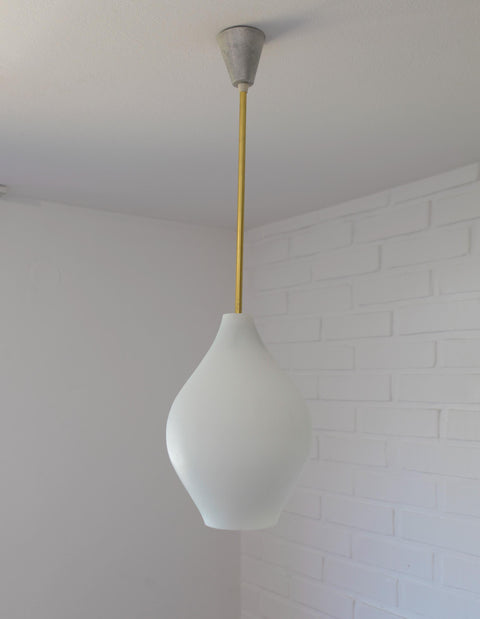 Vintage Milk Glass Pendant Lamp: Mid-Century Modern Scandinavian Lighting