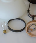 Vintage Lantern Pendant Light | Mid Century Opaline Glass Chandelier | Rewired Yugoslavian Hanging Lamp | Rustic Colonial