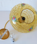 Vintage Mid-Century Amber Glass Pendant Lamp | Floral Glass Chandelier | Retro Kitchen Ceiling Light | Yugoslavia 1950s–60s
