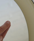 Space Age Guzzini Meblo Round Mirror – Mid Century Modern Smoked Acrylic Yugoslavia