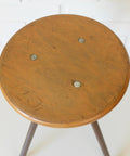 Vintage Industrial School Stool / Adjustable Swivel Metal Stool / Made in Yugoslavia 1970's