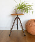 Vintage Industrial School Stool / Adjustable Swivel Metal Stool / Made in Yugoslavia 1970's