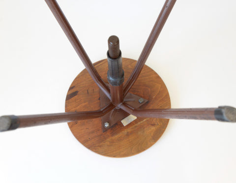 Vintage Industrial School Stool / Adjustable Swivel Metal Stool / Made in Yugoslavia 1970's