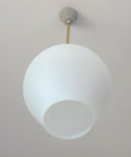 Vintage Milk Glass Pendant Lamp: Mid-Century Modern Scandinavian Lighting