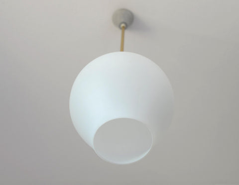 Vintage Milk Glass Pendant Lamp: Mid-Century Modern Scandinavian Lighting