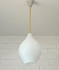 Vintage Milk Glass Pendant Lamp: Mid-Century Modern Scandinavian Lighting