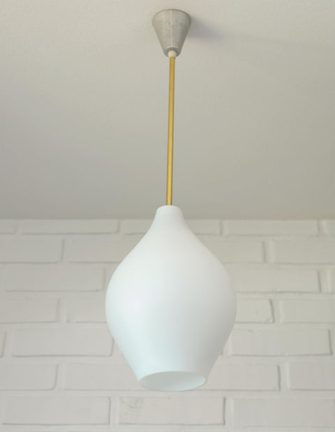 Vintage Milk Glass Pendant Lamp: Mid-Century Modern Scandinavian Lighting