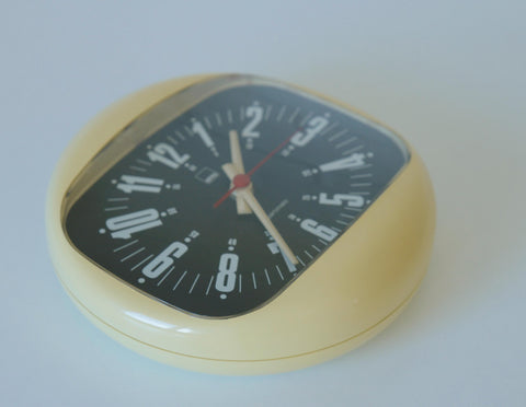 Plastic Vintage Space Age Wall Clock – SHG West Germany, 1970s, Mid Century Modern Home Decor