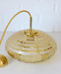 Vintage Mid-Century Amber Glass Pendant Lamp | Floral Glass Chandelier | Retro Kitchen Ceiling Light | Yugoslavia 1950s–60s