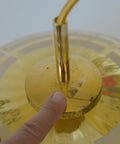 Vintage Mid-Century Amber Glass Pendant Lamp | Floral Glass Chandelier | Retro Kitchen Ceiling Light | Yugoslavia 1950s–60s