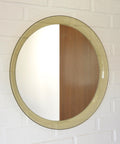 Space Age Guzzini Meblo Round Mirror – Mid Century Modern Smoked Acrylic Yugoslavia
