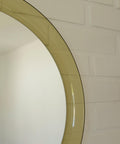Space Age Guzzini Meblo Round Mirror – Mid Century Modern Smoked Acrylic Yugoslavia