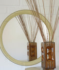 Space Age Guzzini Meblo Round Mirror – Mid Century Modern Smoked Acrylic Yugoslavia