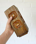 Vintage KIL Ceramic Flower Vase, 1970s Slovenia Yugoslavia, Mid Century Modern Retro Brown Pottery Vase