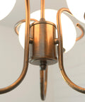 Vintage Copper Pendant Light with Milky Glass Globes – Mid Century Hanging Lamp