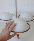 Vintage Copper Pendant Light with Milky Glass Globes – Mid Century Hanging Lamp