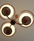 Vintage Copper Pendant Light with Milky Glass Globes – Mid Century Hanging Lamp