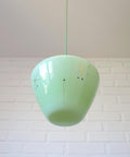 Vintage Space Age Mint Green Opaline Glass Pendant Light | Mid-Century Modern | Hand-Blown Glass | Brass Redesign