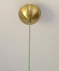 Vintage Space Age Mint Green Opaline Glass Pendant Light | Mid-Century Modern | Hand-Blown Glass | Brass Redesign