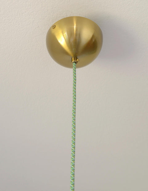 Vintage Space Age Mint Green Opaline Glass Pendant Light | Mid-Century Modern | Hand-Blown Glass | Brass Redesign