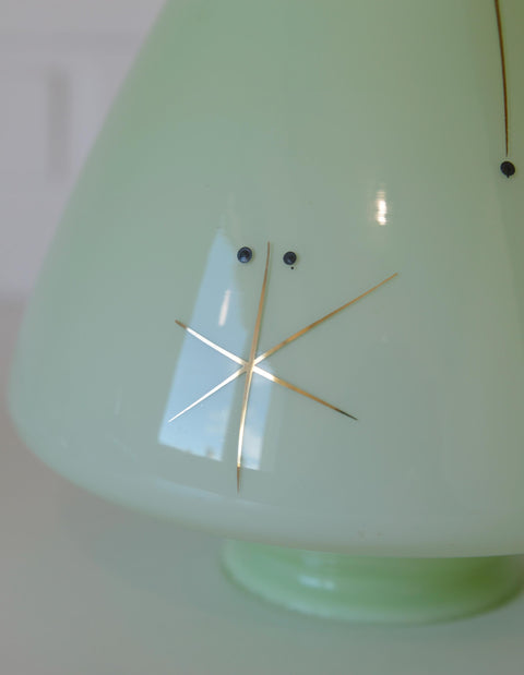 Vintage Space Age Mint Green Opaline Glass Pendant Light | Mid-Century Modern | Hand-Blown Glass | Brass Redesign