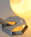 Restored Art Deco Table & Wall Lamp | Beige Hand-Blown Glass | Chrome Wall Light | 1930s–1940s | Fully Rewired | Rare Bauhaus Style