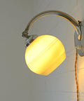 Restored Art Deco Table & Wall Lamp | Beige Hand-Blown Glass | Chrome Wall Light | 1930s–1940s | Fully Rewired | Rare Bauhaus Style