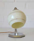 Restored Art Deco Table & Wall Lamp | Beige Hand-Blown Glass | Chrome Wall Light | 1930s–1940s | Fully Rewired | Rare Bauhaus Style
