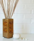 Vintage KIL Ceramic Flower Vase, 1970s Slovenia Yugoslavia, Mid Century Modern Retro Brown Pottery Vase