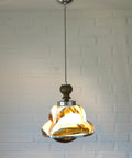 Vintage Murano Style Pendant Light | Hand-Blown Opaline Glass | Mazzega Style | Mid-Century Modern | Restored Yugoslav Chandelier