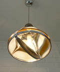 Vintage Murano Style Pendant Light | Hand-Blown Opaline Glass | Mazzega Style | Mid-Century Modern | Restored Yugoslav Chandelier