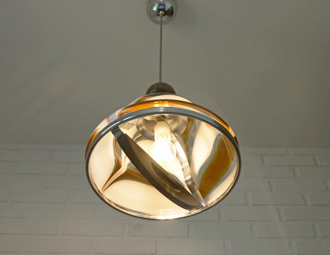 Vintage Murano Style Pendant Light | Hand-Blown Opaline Glass | Mazzega Style | Mid-Century Modern | Restored Yugoslav Chandelier