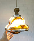 Vintage Murano Style Pendant Light | Hand-Blown Opaline Glass | Mazzega Style | Mid-Century Modern | Restored Yugoslav Chandelier