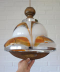Vintage Murano Style Pendant Light | Hand-Blown Opaline Glass | Mazzega Style | Mid-Century Modern | Restored Yugoslav Chandelier
