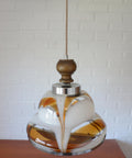 Vintage Murano Style Pendant Light | Hand-Blown Opaline Glass | Mazzega Style | Mid-Century Modern | Restored Yugoslav Chandelier