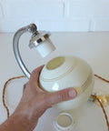 Restored Art Deco Table & Wall Lamp | Beige Hand-Blown Glass | Chrome Wall Light | 1930s–1940s | Fully Rewired | Rare Bauhaus Style