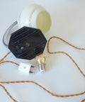 Restored Art Deco Table & Wall Lamp | Beige Hand-Blown Glass | Chrome Wall Light | 1930s–1940s | Fully Rewired | Rare Bauhaus Style
